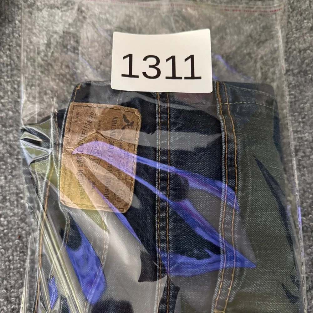 American Eagle Jeans Mens 36x32 Relaxed Straight Dark Tinted Indigo Denim 2015